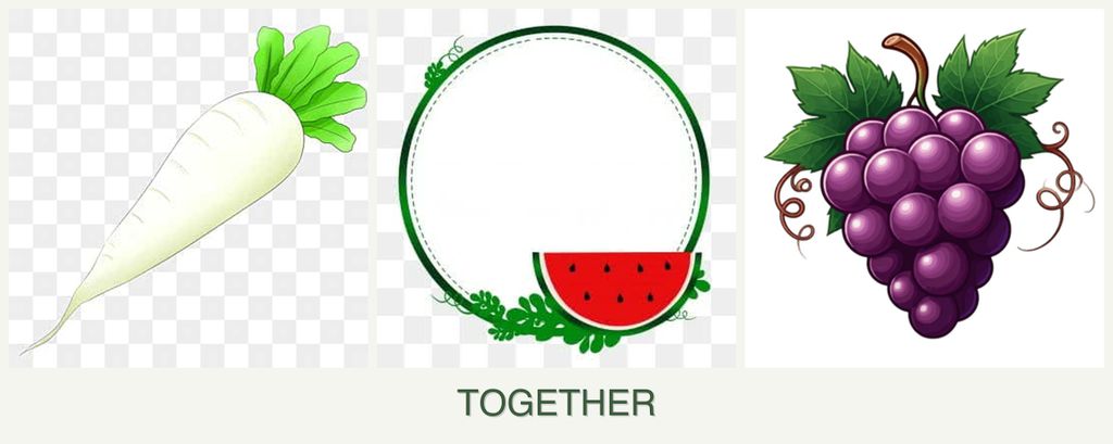 Can you plant radishes, watermelons and grapes together?
