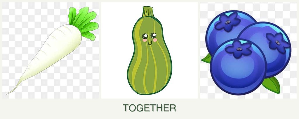 Can you plant radishes, zucchini and blueberries together?