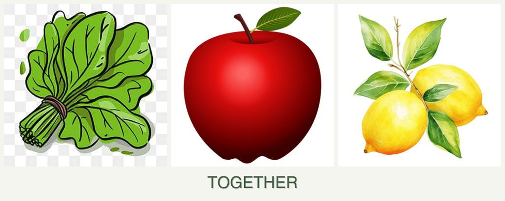 Can you plant spinach, apples and lemons together?