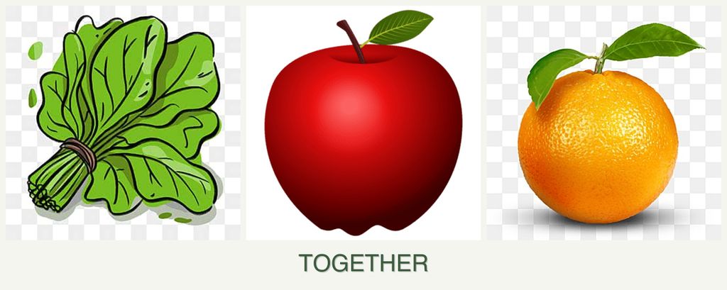 Can you plant spinach, apples and oranges together?
