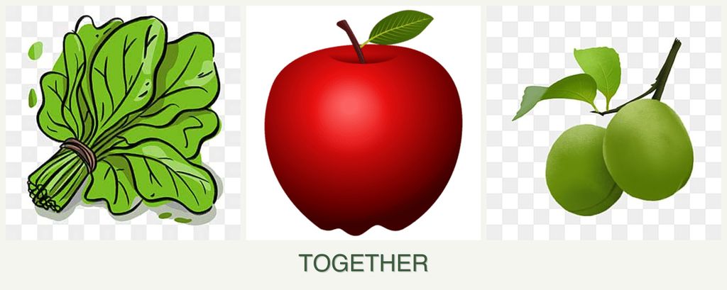 Can you plant spinach, apples and plums together?