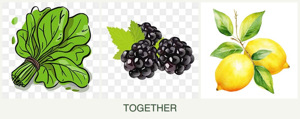 Can you plant spinach, blackberries and lemons together?