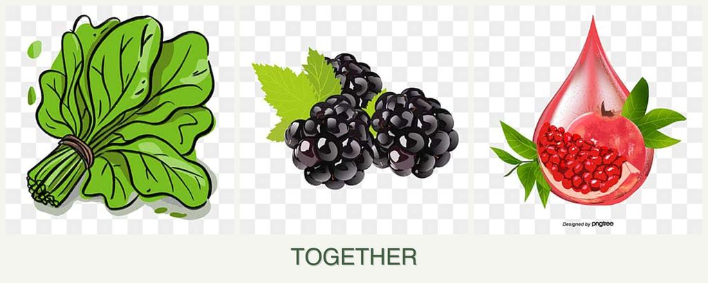 Can you plant spinach, blackberries and pomegranates together?