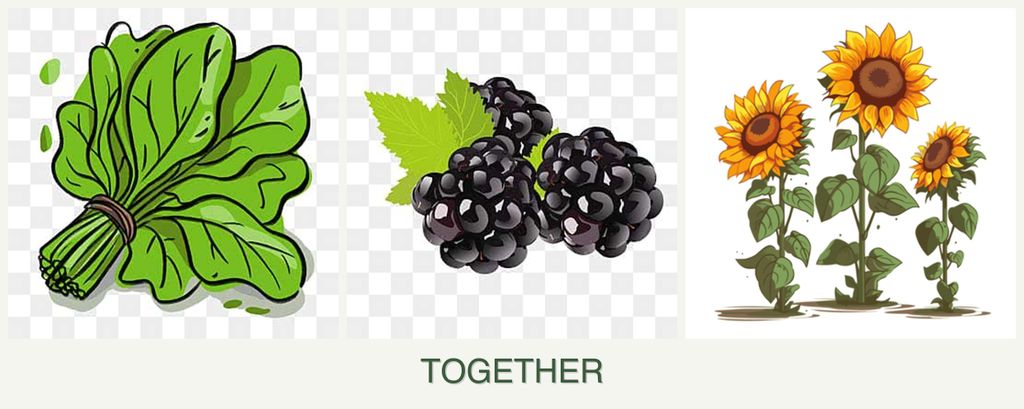Can you plant spinach, blackberries and sunflowers together?