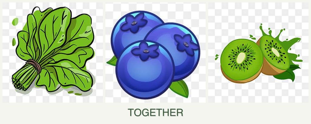 Can you plant spinach, blueberries and kiwi together?