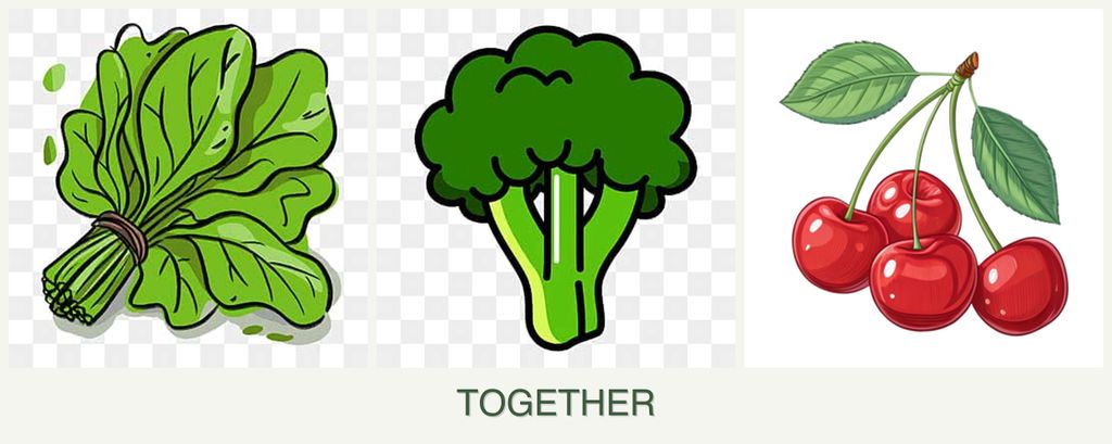 Can you plant spinach, broccoli and cherries together?