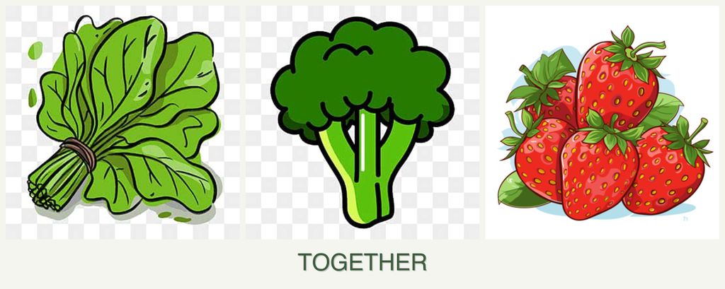 Can you plant spinach, broccoli and strawberries together?