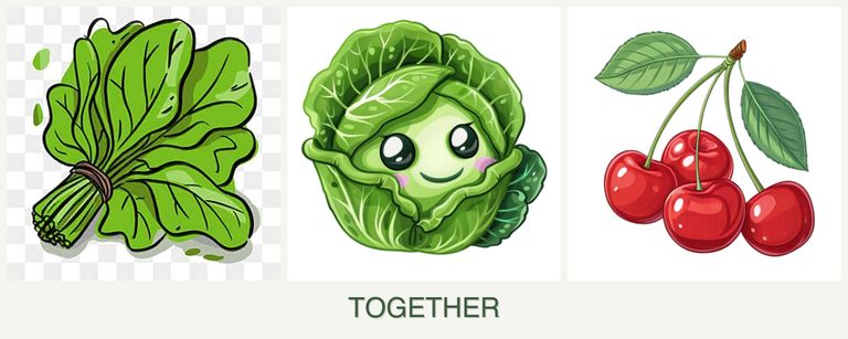 Can you plant spinach, cabbage and cherries together?
