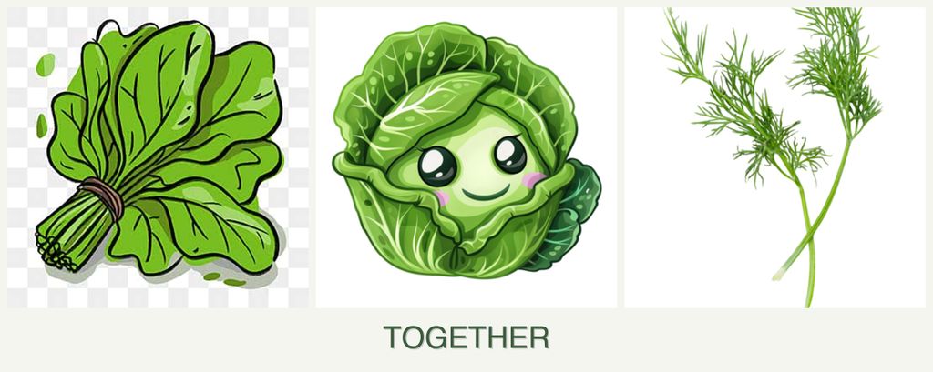 Can you plant spinach, cabbage and dill together?