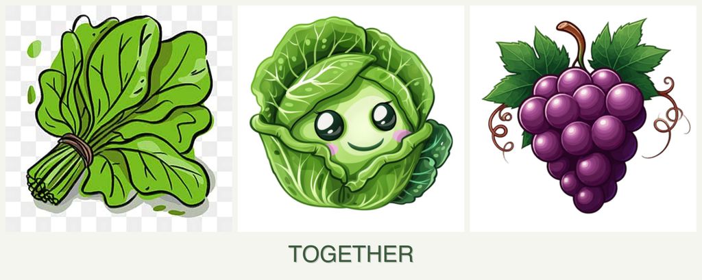 Can you plant spinach, cabbage and grapes together?