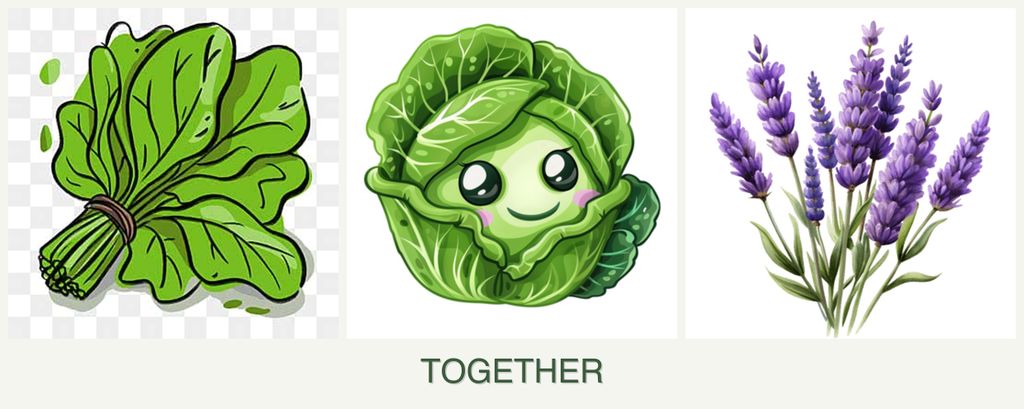 Can you plant spinach, cabbage and lavender together?