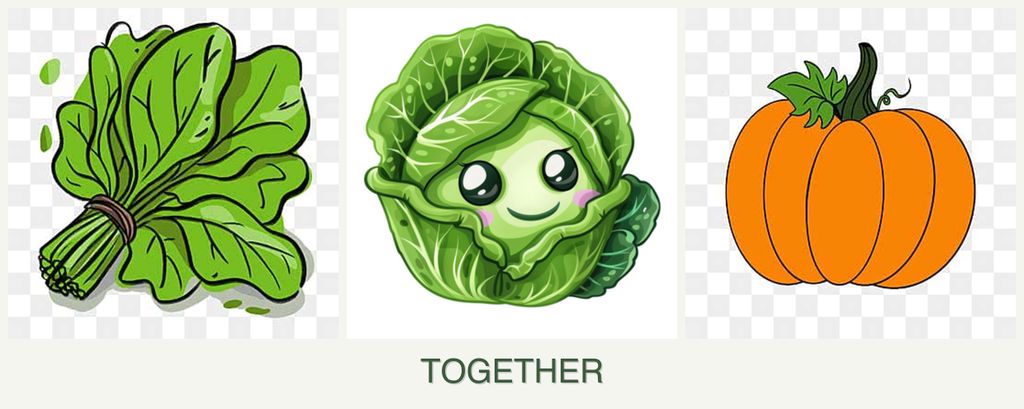 Can you plant spinach, cabbage and pumpkin together?