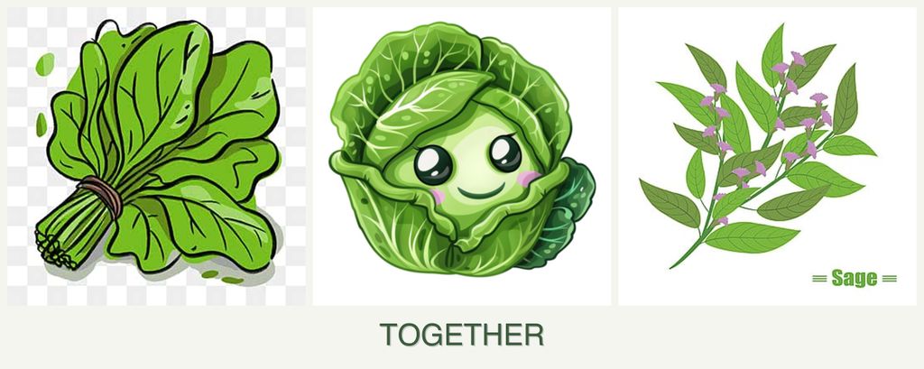 Can you plant spinach, cabbage and sage together?