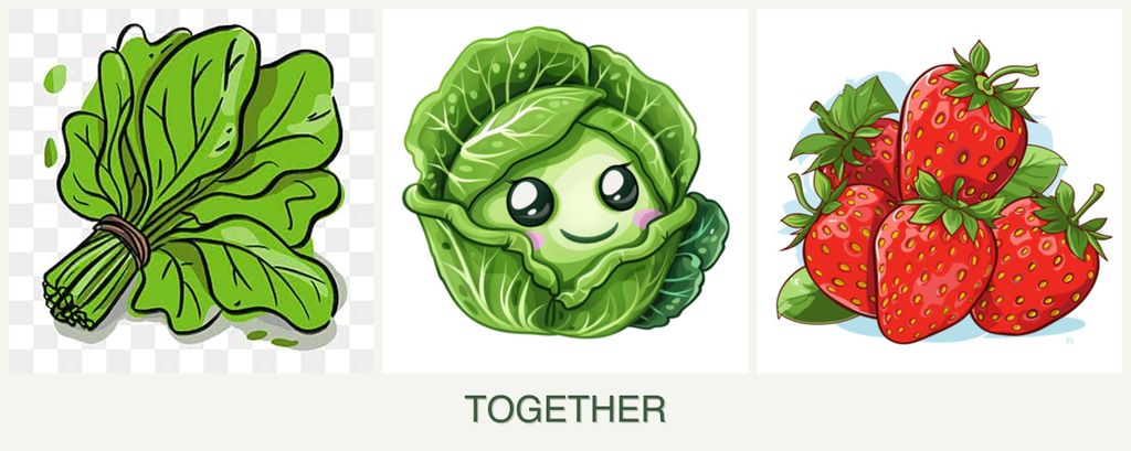 Can you plant spinach, cabbage and strawberries together?