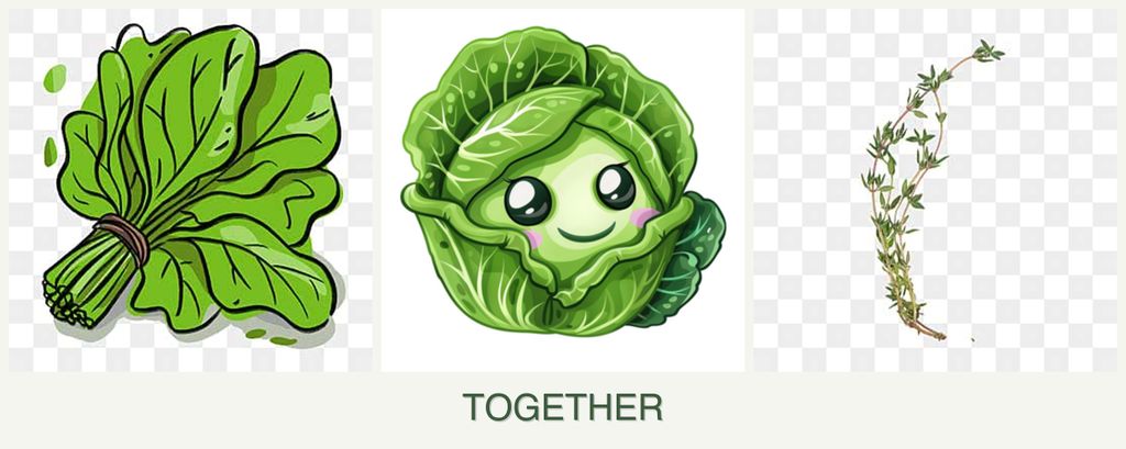 Can you plant spinach, cabbage and thyme together?