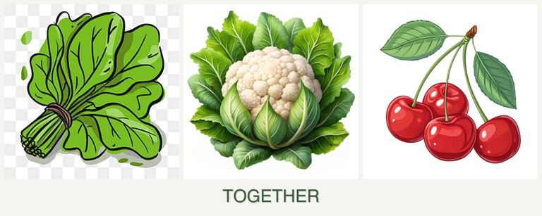 Can you plant spinach, cauliflower and cherries together?