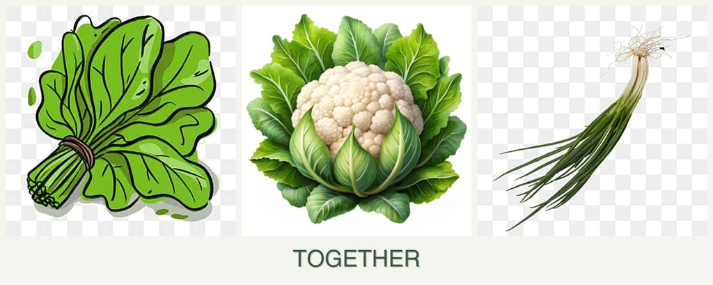 Can you plant spinach, cauliflower and chives together?