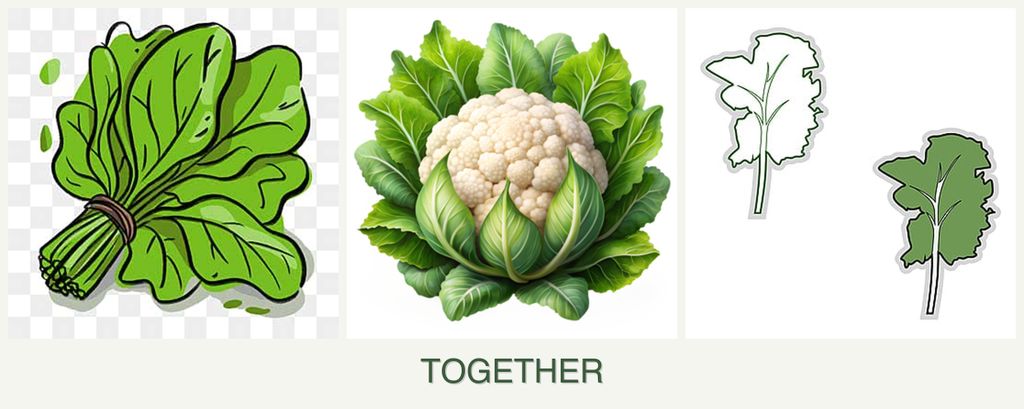 Can you plant spinach, cauliflower and kale together?