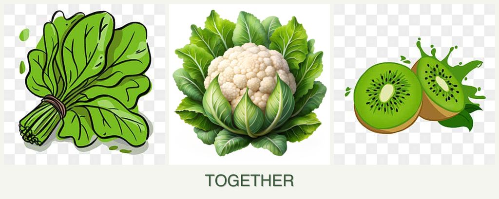 Can you plant spinach, cauliflower and kiwi together?
