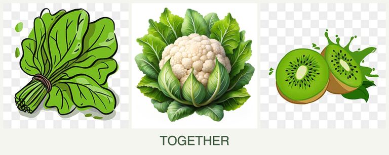 Can you plant spinach, cauliflower and kiwi together?