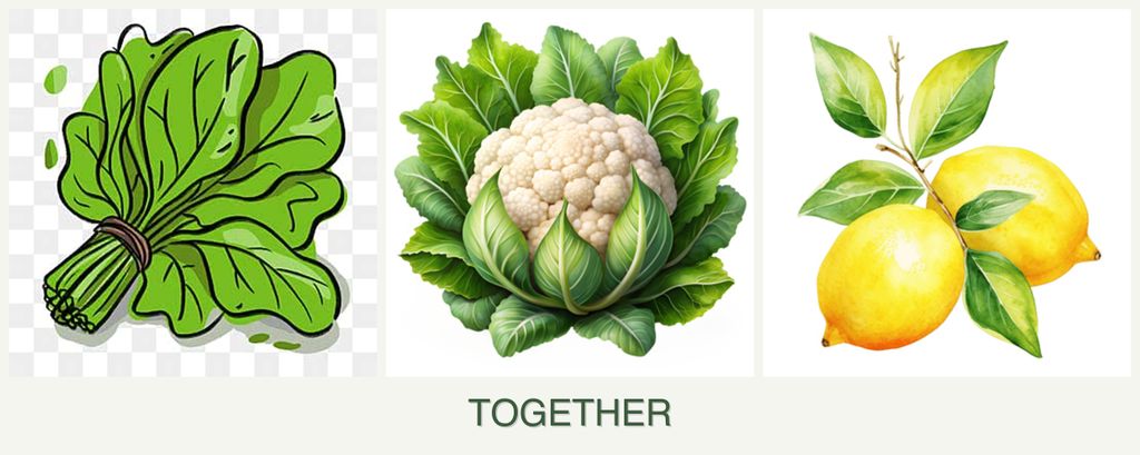 Can you plant spinach, cauliflower and lemons together?