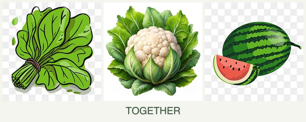 Can you plant spinach, cauliflower and melons together?