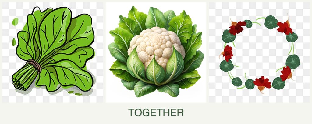 Can you plant spinach, cauliflower and nasturtiums together?