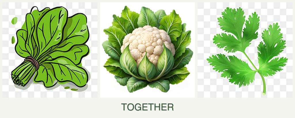 Can you plant spinach, cauliflower and parsley together?