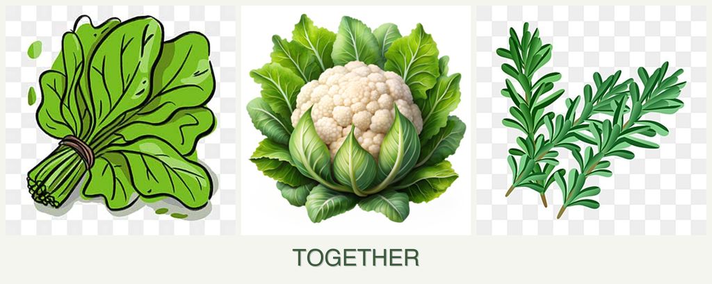 Can you plant spinach, cauliflower and rosemary together?