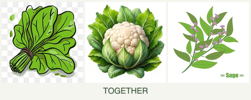 Can you plant spinach, cauliflower and sage together?