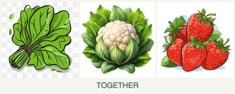 Can you plant spinach, cauliflower and strawberries together?