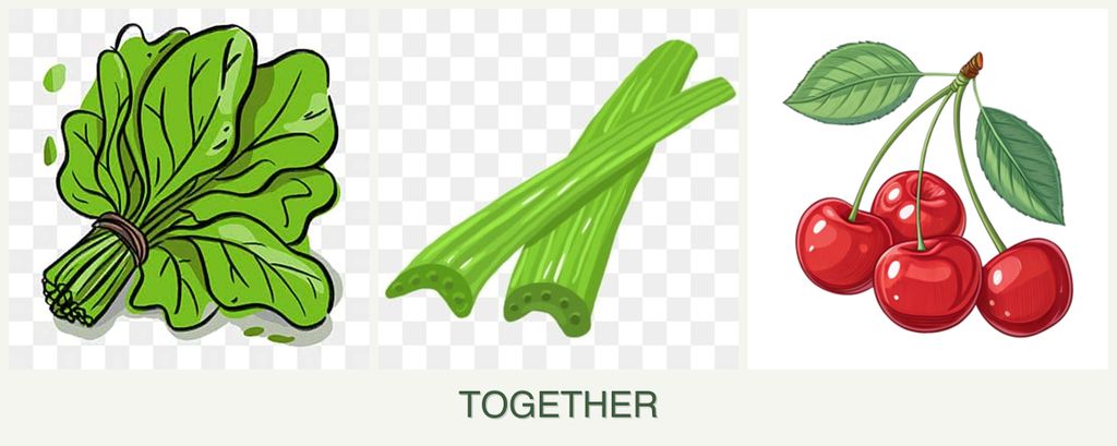 Can you plant spinach, celery and cherries together?