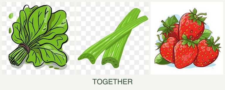 Can you plant spinach, celery and strawberries together?