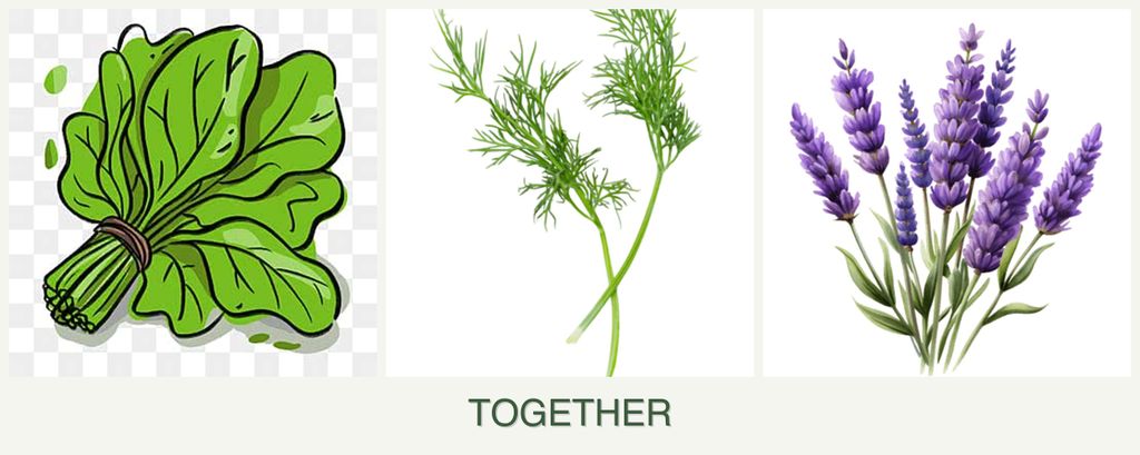 Can you plant spinach, dill and lavender together?