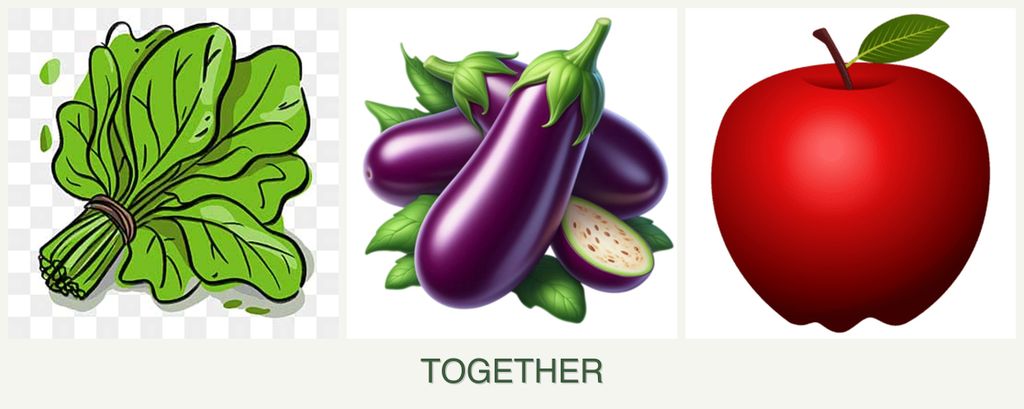 Can you plant spinach, eggplant and apples together?