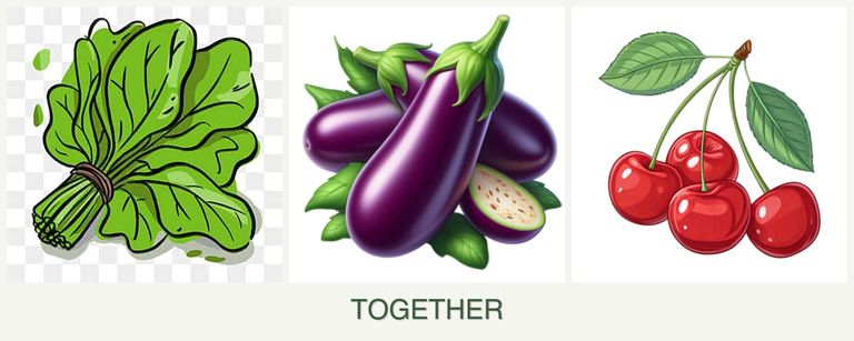 Can you plant spinach, eggplant and cherries together?