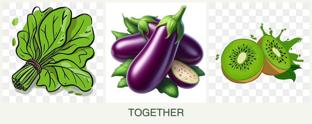 Can you plant spinach, eggplant and kiwi together?