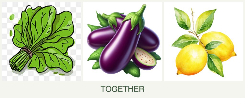 Can you plant spinach, eggplant and lemons together?