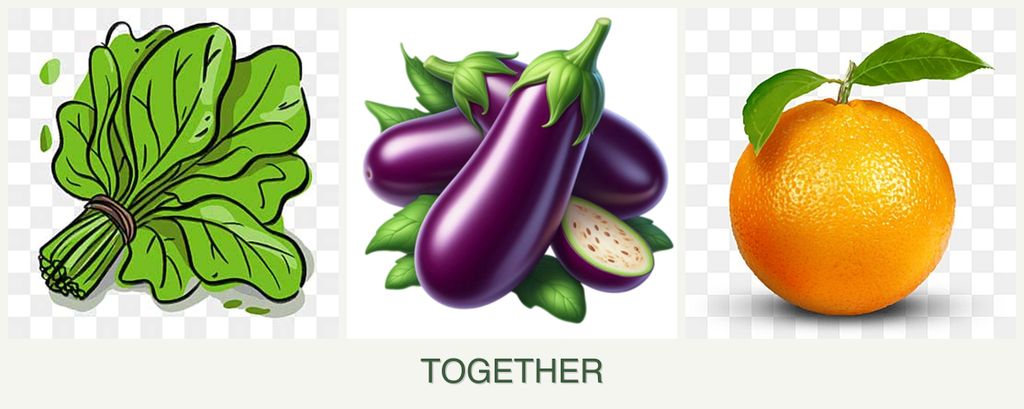 Can you plant spinach, eggplant and oranges together?