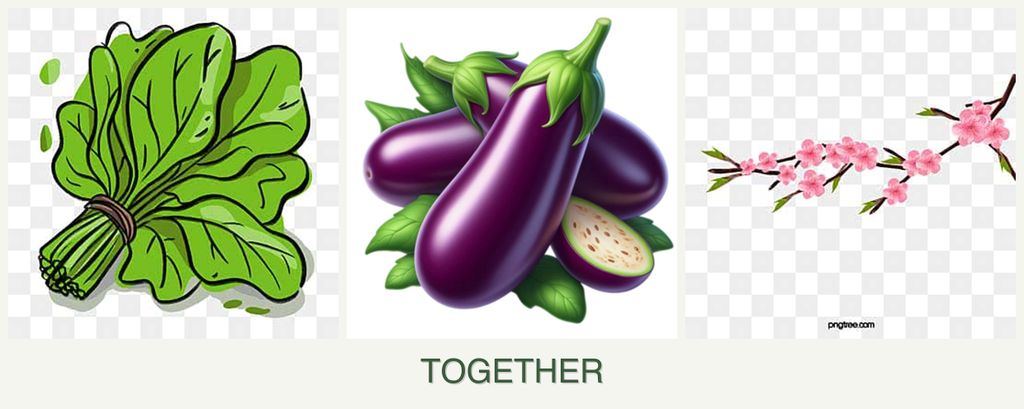 Can you plant spinach, eggplant and peaches together?