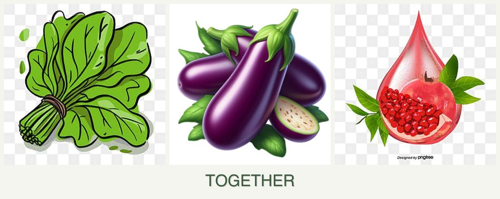 Can you plant spinach, eggplant and pomegranates together?