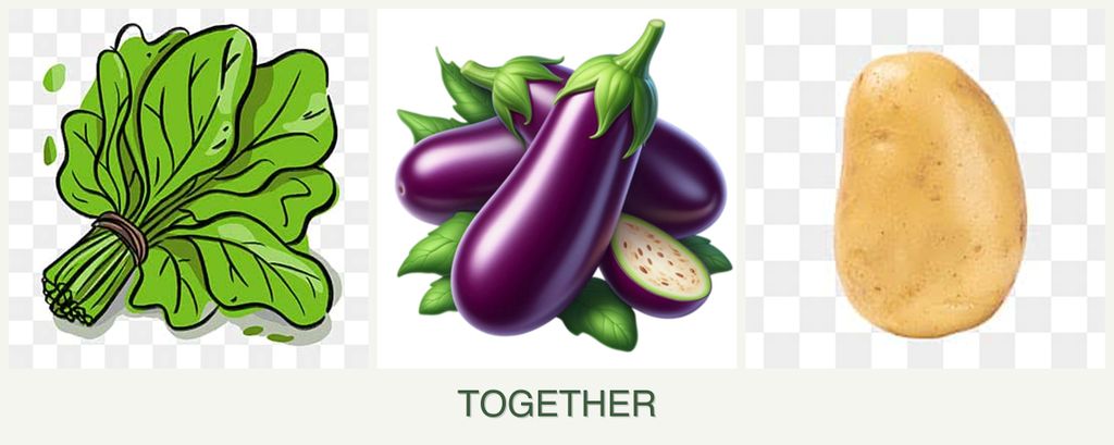 Can you plant spinach, eggplant and potatoes together?