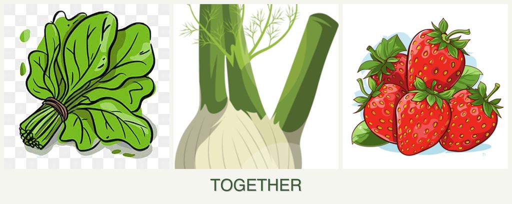 Can you plant spinach, fennel and strawberries together?