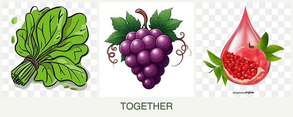Can you plant spinach, grapes and pomegranates together?