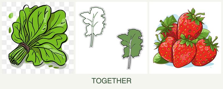 Can you plant spinach, kale and strawberries together?