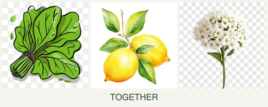Can you plant spinach, lemons and alyssum together?