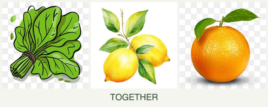 Can you plant spinach, lemons and oranges together?