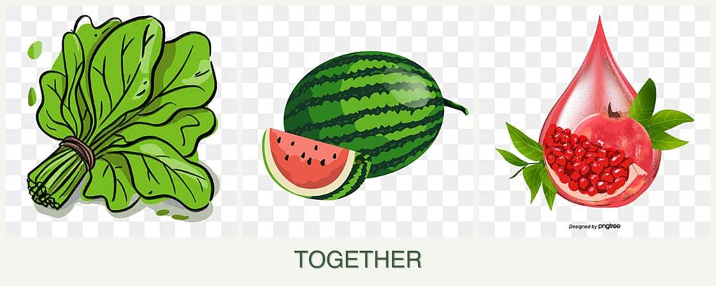 Can you plant spinach, melons and pomegranates together?