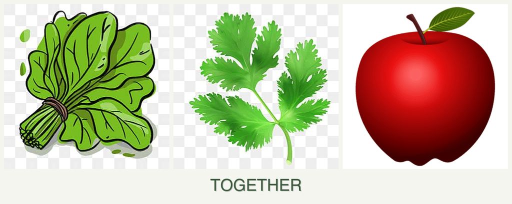 Can you plant spinach, parsley and apples together?