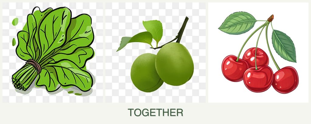 Can you plant spinach, plums and cherries together?
